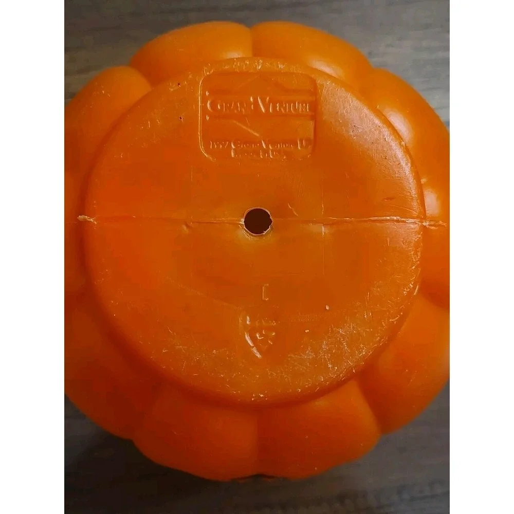 Jack O Lantern Pumpkin Candy Bucket Pail 1997 Vtg Trick Or Treat Grand Venture